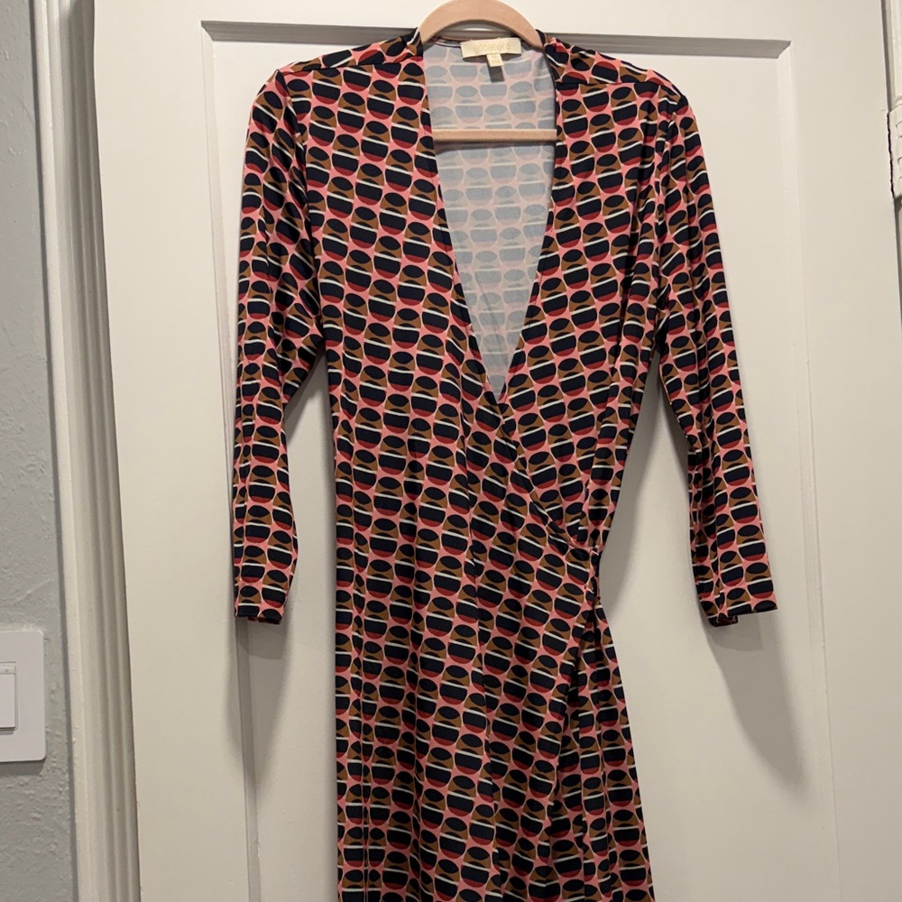 Etcetera Black and Pink Long Sleeve Dress